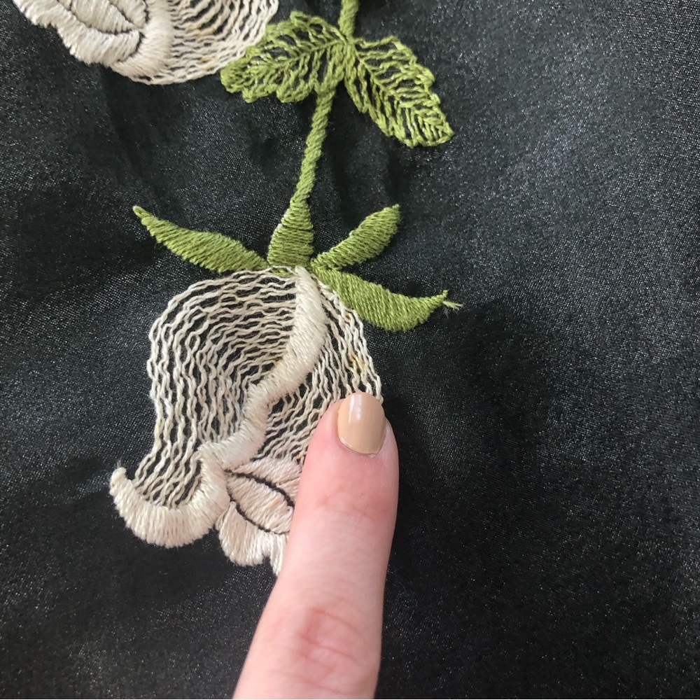 Vintage 70s Lillie Rubin Embroidered Tulle High Rise Formal Maxi Skirt - Picture 10 of 16